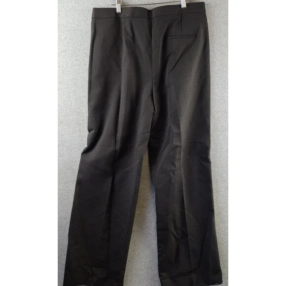 Theory Wool Blend Wide Leg Clean Terena K Pants Women's 12 Black Zip Fly Closure - Picture 9 of 15